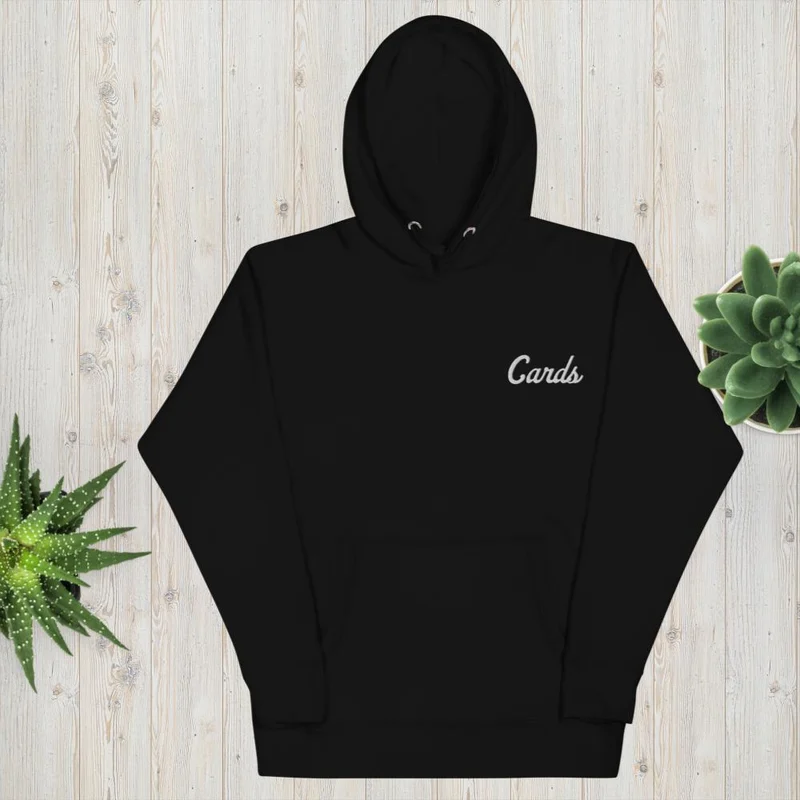 Card Hoodie - White Lettering